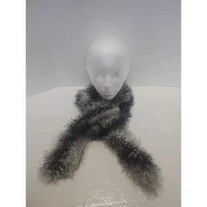Homemade Black And White Fun Fur Scarf 48 Inch